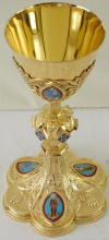Solid silver gilt antique French Gothic Chalice.